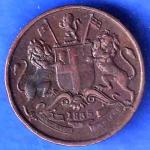 East India Company 1835 1/12 Anna Copper Coin ANH3355