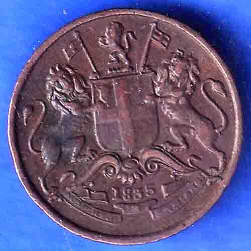 East India Company 1835 1/12 Anna Copper Coin ANH3355