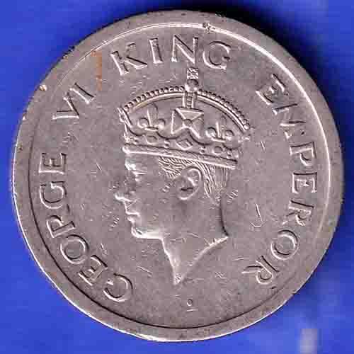 George VI King Emperor 1947  Bombay Minte One Rupee Coin HSK106