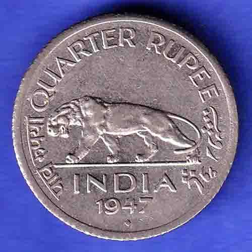 George VI King Emperor 1947 One Rupee Coin HSK554