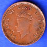 BRITISH INDIA 1939 GORGE VI KING 1/2 PICE BOMBAY MINT RARE COIN ANH3205