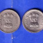 2 Coins Set:-Republic India 2000 And 2001 Five Rupee Coin ANH3295