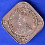 BRITISH INDIA 1935 GEORGE V KING 2 ANNAS COIN ANH3346