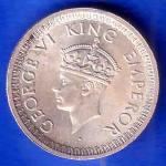 British India 1943 bombay mint  George Vi King Quarter Rupee Coin ANH3396