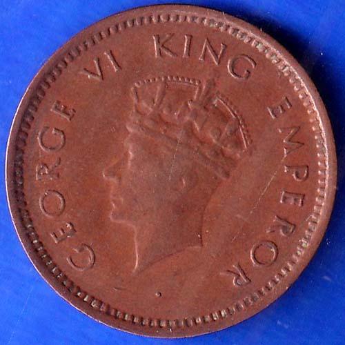 British India 1939 George Vi King Emperor Half Pice Coin ANH298