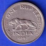 British India 1947 George vi king One rupee bombay mint coin ANH3348