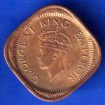 British India 1944 George VI King Half Anna Coin ANH2147