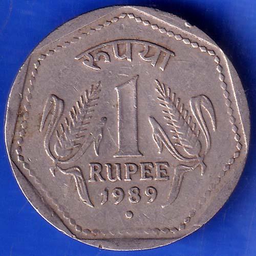 REPUBLIC INDIA 1989 NOIDA MINT ONE RUPEE COIN ANH459