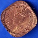 British India 1944 George VI King Half Anna Coin ANH954