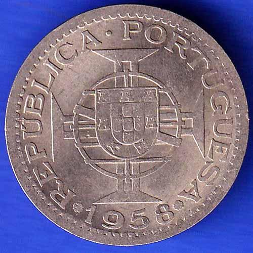 Portuguese India Goa 60 Centavos 1958 Coin ANH3349