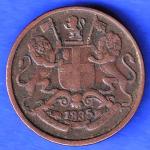 East India Company 1835 One Quarter Anna Copper Coin ANH3298