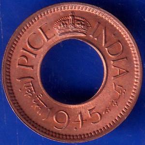 British India 1945 George VI One Pice Copper Coin ANH463