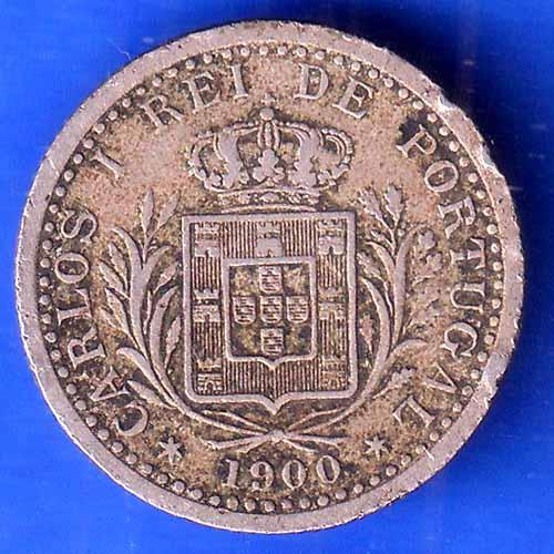 Portugal Charles I 100 Réis 1900 RARE COIN ANH3050