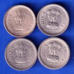 4 SET OF REPUBLIC INDIA DIFFERENT YEAR, MINT 5 RUPEE COINS ANH2948