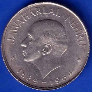 REPUBLIC OF INDIA 1889/1964 JAWAHARLAL NEHRU ONE RUPEE ANH1160