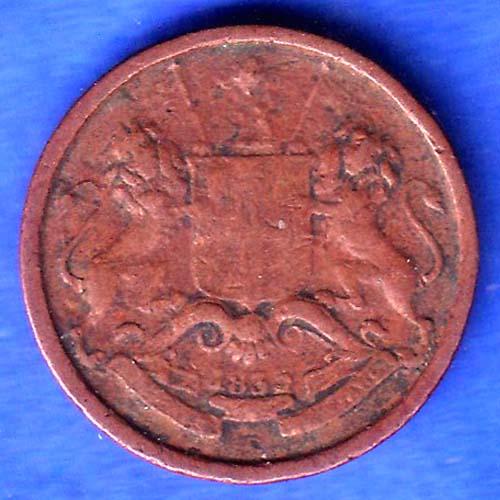 EAST INDIA COMPANY 1835 1/12 anna COPPER COIN SK906