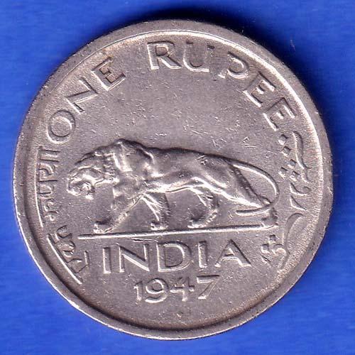 George VI King Emperor 1947 Bombay Mint One Rupee Coin SK1005