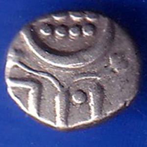 TRAVANCORE STATE RAJARAM VERMA IV SILVER CHUKRAM COIN ANH1105
