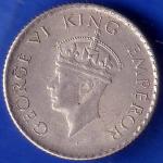 British India 1940 George Vi King 1/4 Rupee Coin ANH1358