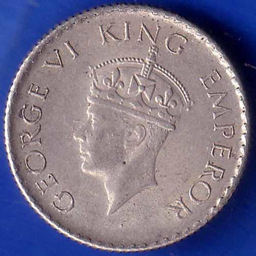 British India 1940 George Vi King 1/4 Rupee Coin ANH1358