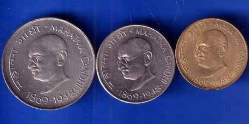 Set of 3 coins republic India 1 rupee, 50 paisa 20 paisa coins ANH1456