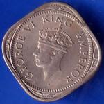 British India 1946 George VI King 1/2 Anna Coin ANH472