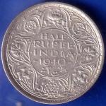 British India 1940 Bombay Mint George VI King Half Rupee Coin ANH566