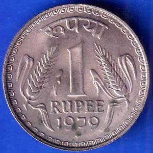 Republic India 1979 One Rupee BOMBAY MINT Coin ANH1729