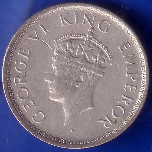 British India 1940 Bombay Mint George VI King Half Rupee Coin ANH566