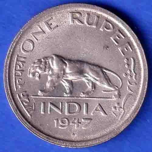 George VI King Emperor 1947 Bombay Mint One Rupee Coin SK816