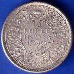 British India 1940 George Vi King 1/4 Rupee Coin ANH1358