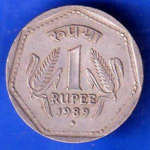 REPUBLIC INDIA 1989 NOIDA MINT ONE RUPEE COIN ANH2805