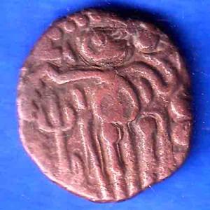 Ancient India Raja Raj Chola Chola Octopus Man Coin ANH3357
