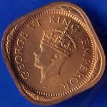 British India 1942 George VI King Half Anna Coin ANH409