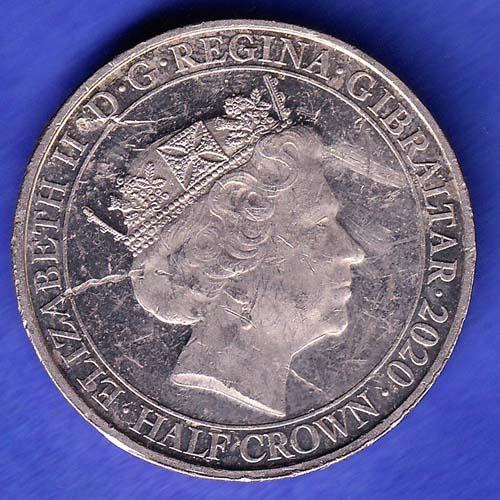 ELIZABETH II DEI-GRA REGINA. GIBRALTAR 2020 HALF CROWN NEVER WAS SO MUCH OWED BY SOMANYTO SO FEW SK613