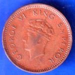 British India 1939 George Vi King Emperor Half Pice Coin ANH1734