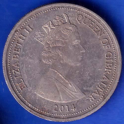 elizabeth ii queen of zibraltar 2014 one crown coin ANH877