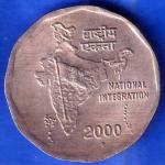 Republic india 2000 Two Rupees National Integration BOMBAY MINT Coin ANH1705