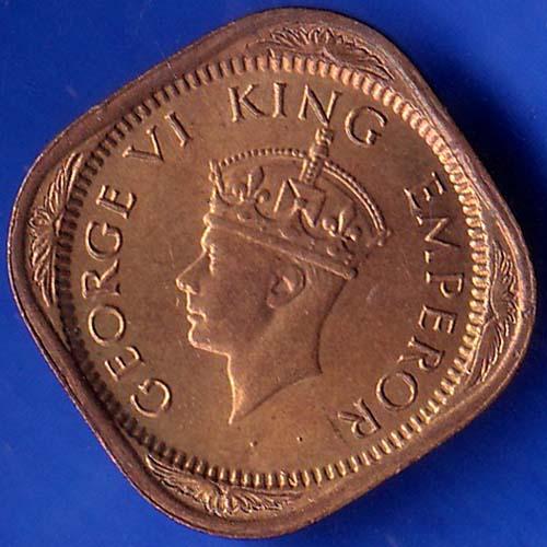 British India 1944 George VI King Half Anna Coin ANH1060