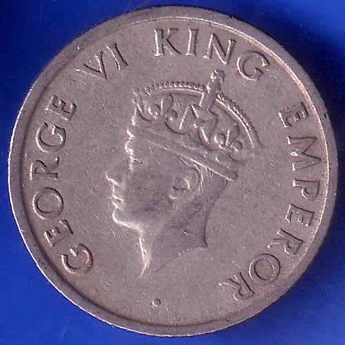 British India 1946 BOMBAY MINT George Vi King Emperor Quarter Rupee Rare Coin ANH1458