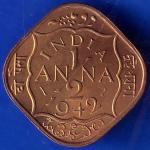British India 1942 George VI King Half Anna Coin ANH409