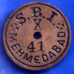 BANK TOKEN STATE BANK OF INDIA MEHMDABAD NO.41 ANH1407