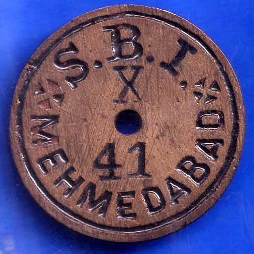 BANK TOKEN STATE BANK OF INDIA MEHMDABAD NO.41 ANH1407