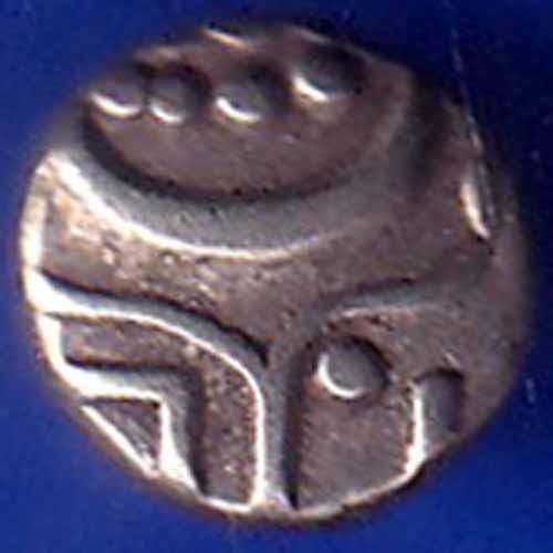 TRAVANCORE STATE RAJARAM VERMA IV SILVER CHUKRAM COIN ANH1457