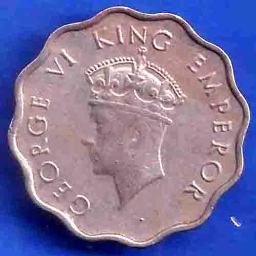 British India 1939 Bombay Mint George VI King 1 Anna Coin ANH3408