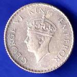 BRITISH INDIA 1940 george vi 1/4 RUPEE SILVER COIN HSK117