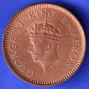 BRITISH INDIA 1940 1/2 PICE GEORGE VI COPPER COIN HSK262