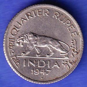 George VI King Emperor 1947 Bombay Mint One Rupee Coin SK509