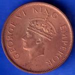 British India 1942 George VI King Emperor One Quarter Anna Coppr Coin ANH1190