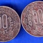 Set Of 2 Coins Republic India 50 Paise ANH594